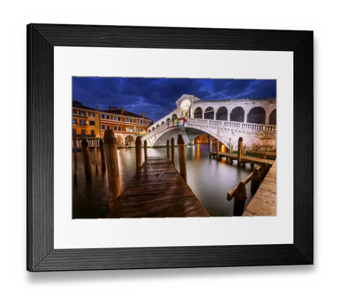 Framed Print : Blue hour, Canal, HDR, Italy, Rialto Bridge, Venice, bridge, colourful, colours, famous Framed Print : Blue hour, Canal, HDR, Italy, Rialto Bridge, Venice, bridge, colourful, colours, famous