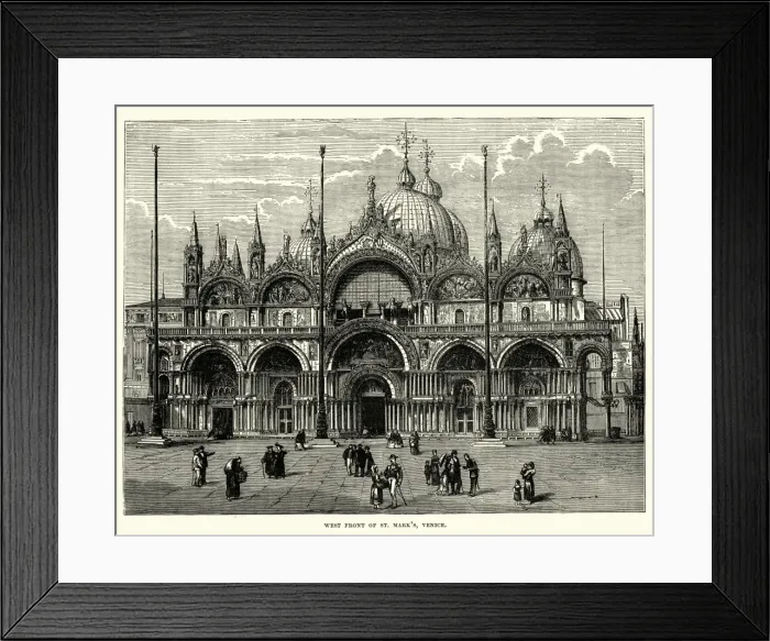 Framed Print : West Front of St Marks Venice, Italy, 19th Century Framed Print : West Front of St Marks Venice, Italy, 19th Century