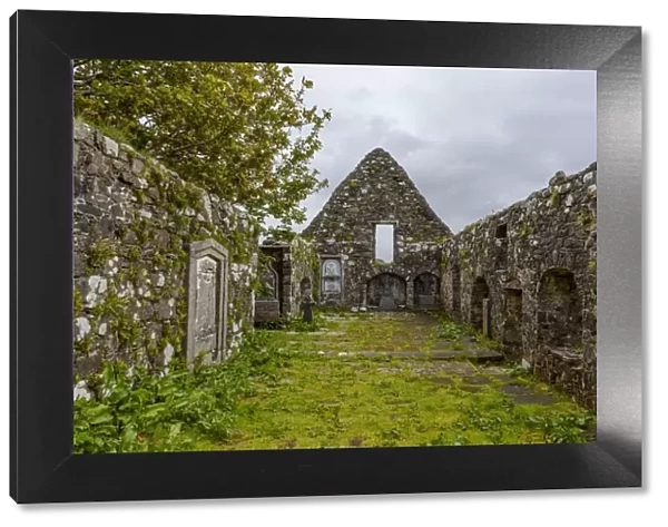 Abandoned church on cemetery, Isle of Skye, Scotland, United Kingdom
