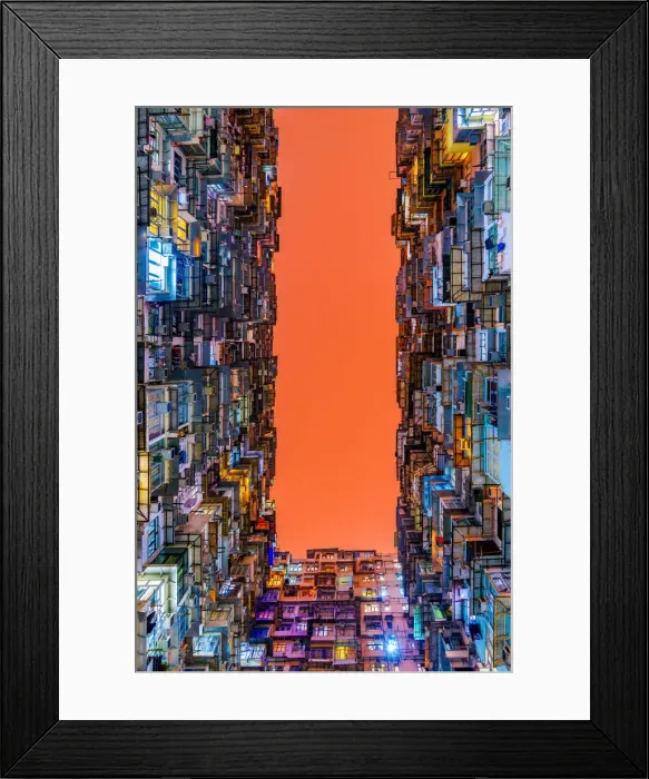 Framed Print : Old apartment buildings in Hong Kong Framed Print : Old apartment buildings in Hong Kong