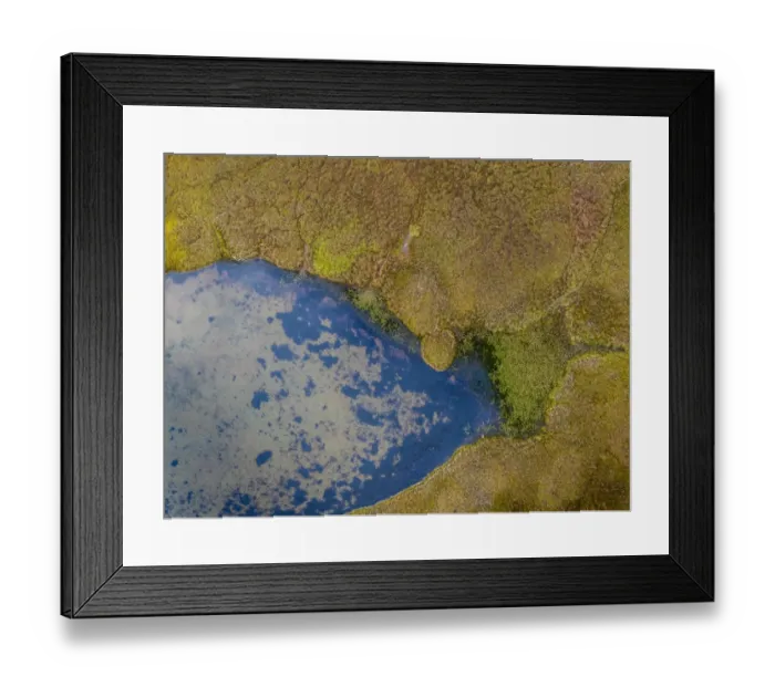 Framed Print : Aerial view-Water Creek with Tussocks or Hummocks, Iceland Framed Print : Aerial view-Water Creek with Tussocks or Hummocks, Iceland