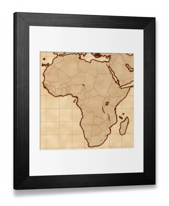 Framed Print : Map of Africa Framed Print : Map of Africa
