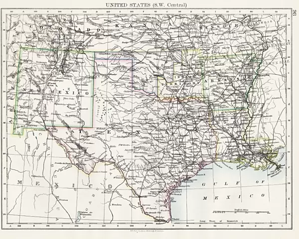 United States South West Central map 1897