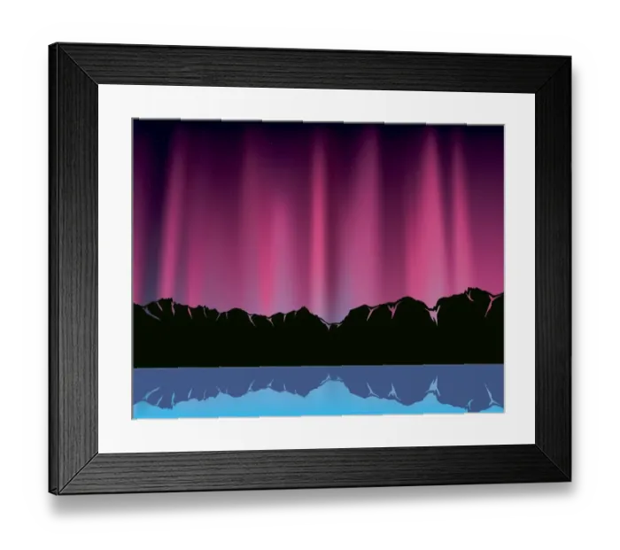 Framed Print : Purple Polar Light Framed Print : Purple Polar Light
