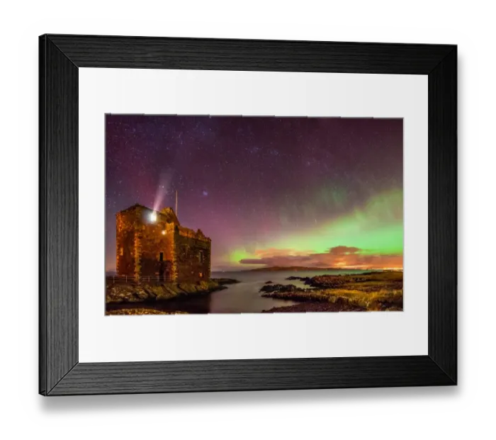 Framed Print : Aurora Borealis from Portencross Framed Print : Aurora Borealis from Portencross