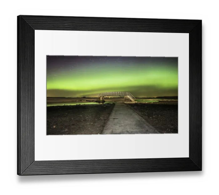 Framed Print : Aurora borealis Belhaven Bridge Framed Print : Aurora borealis Belhaven Bridge