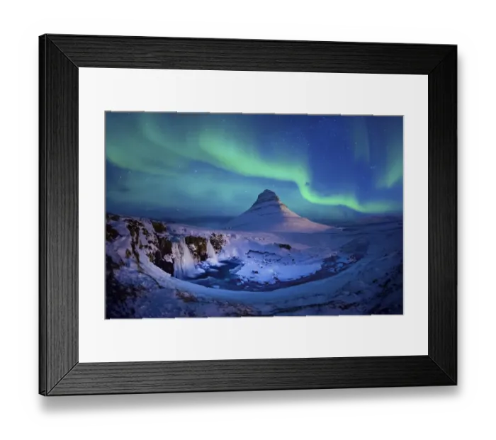 Framed Print : Northern lights at Mount Kirkjufell, Iceland Framed Print : Northern lights at Mount Kirkjufell, Iceland