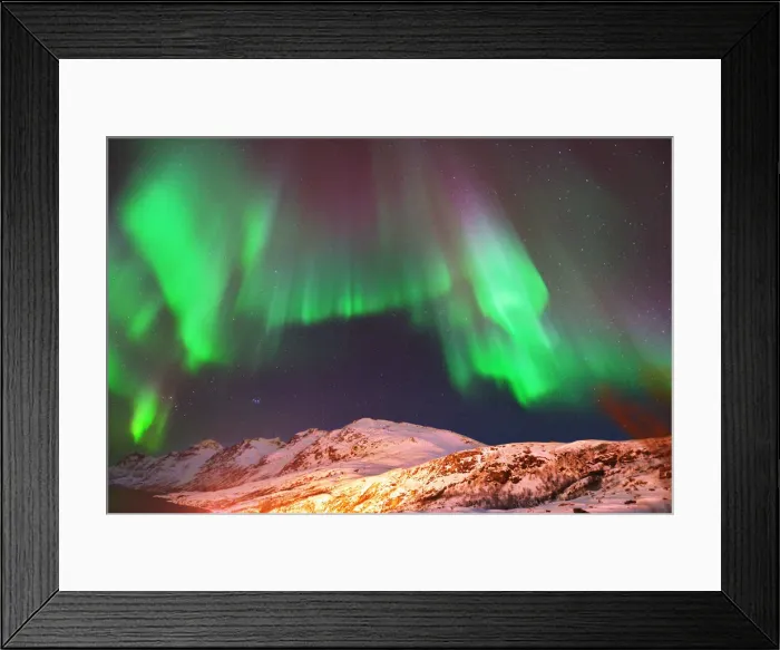 Framed Print : Aurora Borealis Over Ersfjorden, Tromso, Northern Norway Framed Print : Aurora Borealis Over Ersfjorden, Tromso, Northern Norway