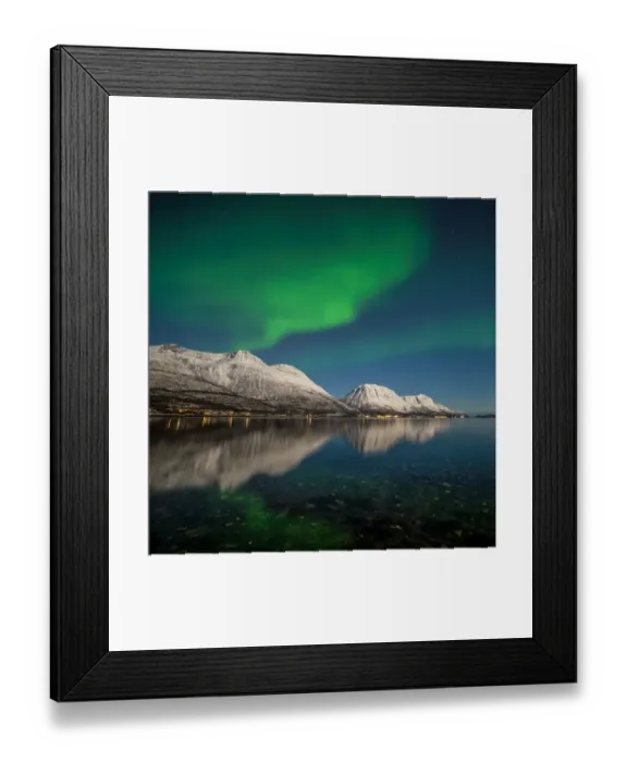 Framed Print : Aurora night in Ullsfjord Framed Print : Aurora night in Ullsfjord