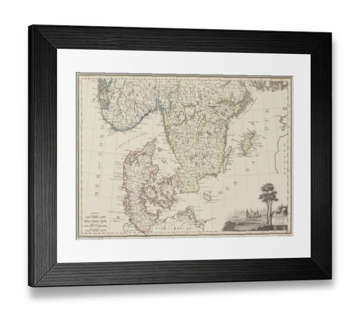 Framed Print : antique, archival, baltic, border, cartography, denmark, document, europe, european Framed Print : antique, archival, baltic, border, cartography, denmark, document, europe, european