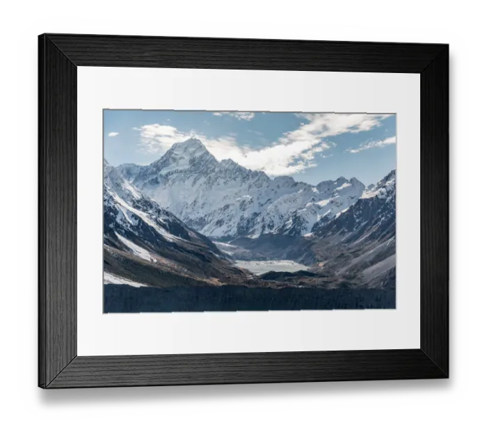 Framed Print : Mount Cook and Hooker lake, New Zealand