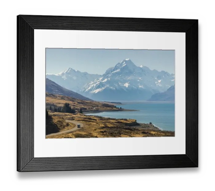 Framed Print : Road to Mount Cook and Lake Pukaki, South island, New Zealand Framed Print : Road to Mount Cook and Lake Pukaki, South island, New Zealand
