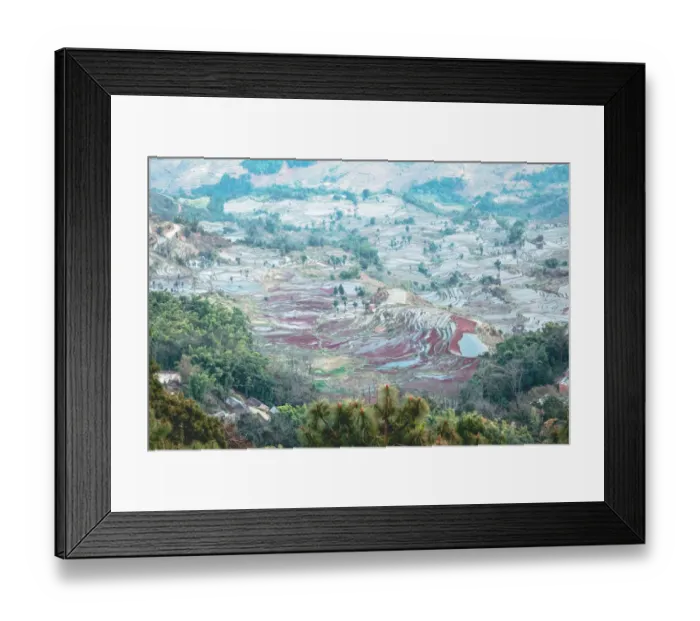 Framed Print : Honghe Hani Rice terraces Landscape Framed Print : Honghe Hani Rice terraces Landscape
