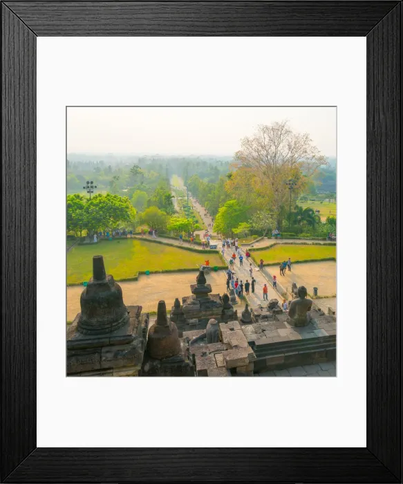 Framed Print : High angle view from Borobudur, Indonesia