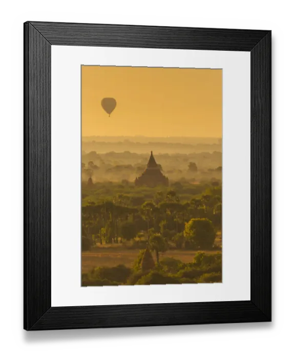 Framed Print : Balloons flying over Bagan, Myanmar