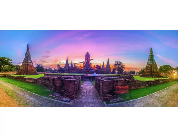 wat chaiwatthanaram in Ayutthaya, Thailand. panorama wat chaiwatthanaram