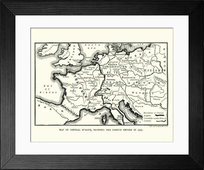Framed Print : Map showing the French Empire in 1810 Framed Print : Map showing the French Empire in 1810