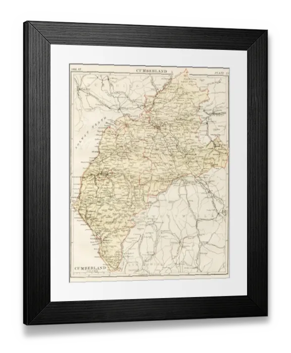 Framed Print : Cumberland map 1884