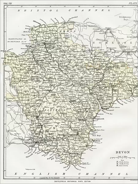 Map of Devon 1883
