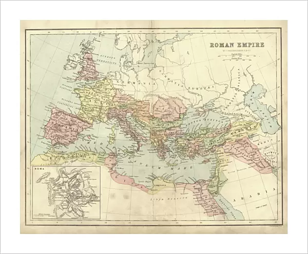 Antique map of the Roman Empire