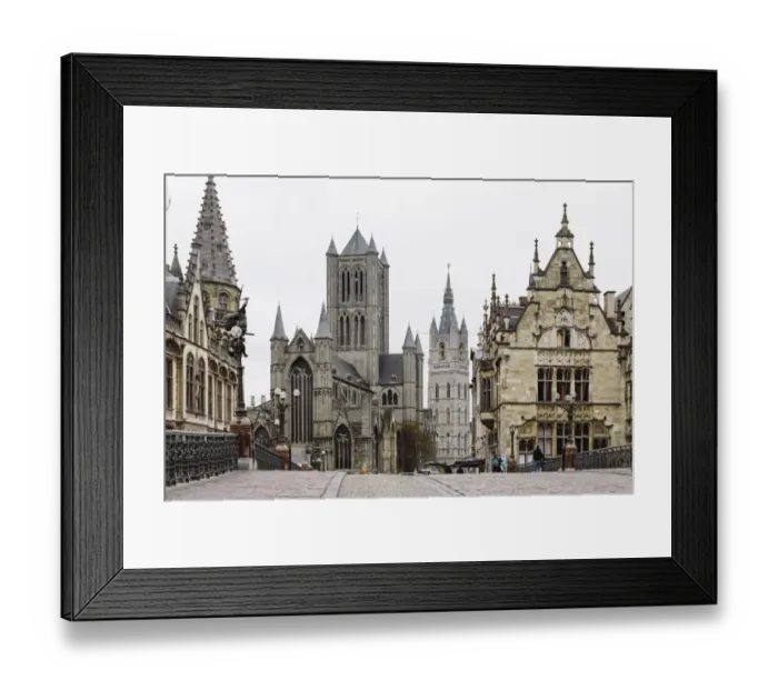 Framed Print : Street in the old town of Ghent, Belgium Framed Print : Street in the old town of Ghent, Belgium