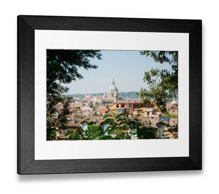 Framed Print : Rome skyline seen through the trees, Lazio, Italy Framed Print : Rome skyline seen through the trees, Lazio, Italy