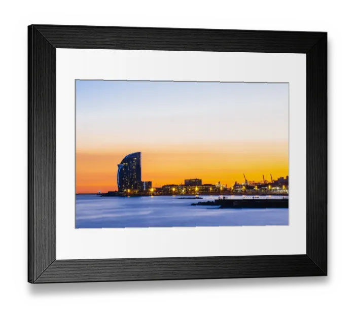 Framed Print : Illuminated Barcelona skyline at dusk Framed Print : Illuminated Barcelona skyline at dusk