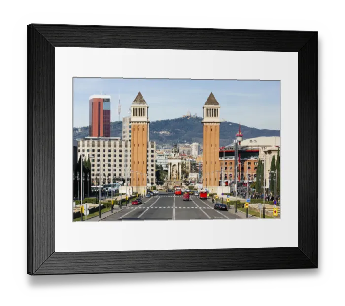 Framed Print : Venetian Towers and Plaza de Espana, Barcelona, Catalonia, Spain