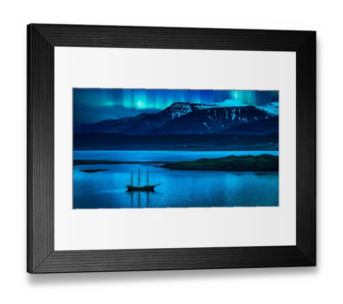 Framed Print : Night cruise with northern light Framed Print : Night cruise with northern light