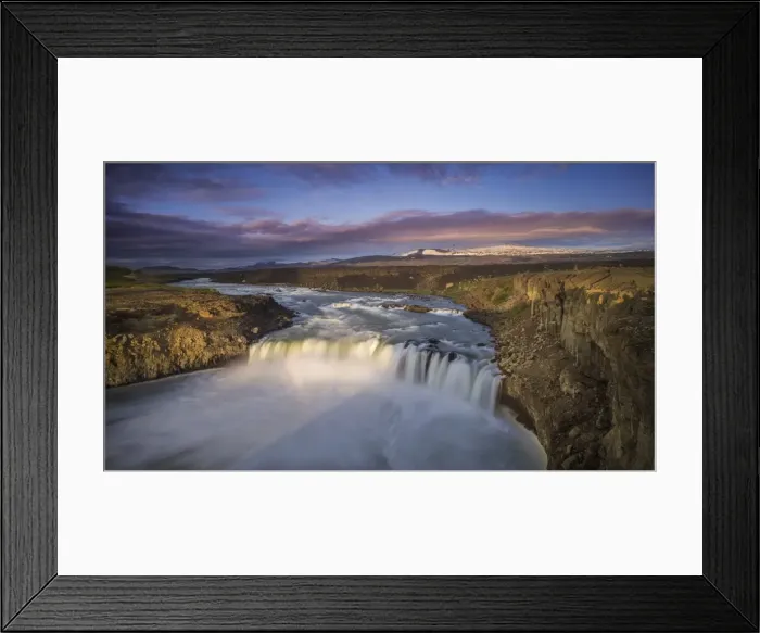 Framed Print : XjAofafoss waterfall at dusk Framed Print : XjAofafoss waterfall at dusk