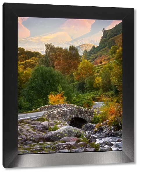 Ashness Bridge, Skiddaw, Keswick, Cumbria, Lake District, England