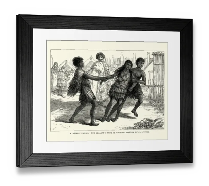 Framed Print : Maori marriage customs, New Zealand, 19th Century Framed Print : Maori marriage customs, New Zealand, 19th Century