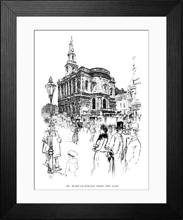 Framed Print : St Mary le Strand church from the east (Victorian illustration)