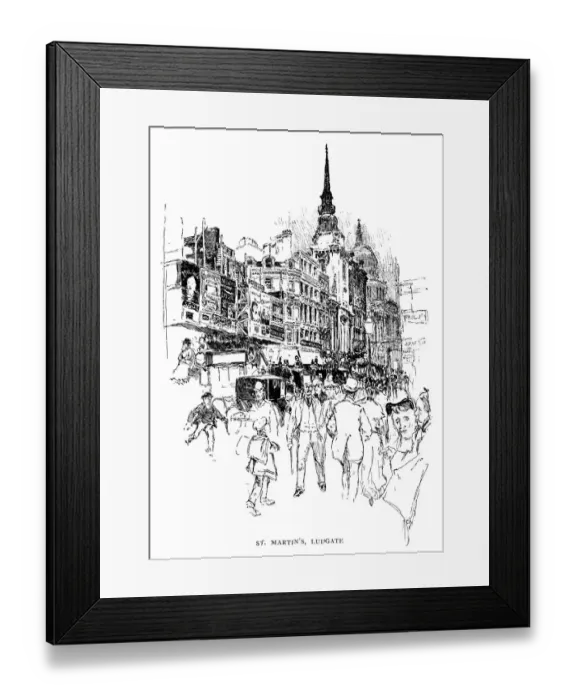 Framed Print : St Martins, Ludgate, London (Victorian illustration) Framed Print : St Martins, Ludgate, London (Victorian illustration)