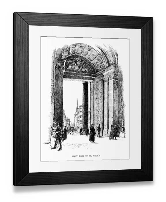 Framed Print : Inside the West Door of St Pauls Cathedral (Victorian illustration) Framed Print : Inside the West Door of St Pauls Cathedral (Victorian illustration)