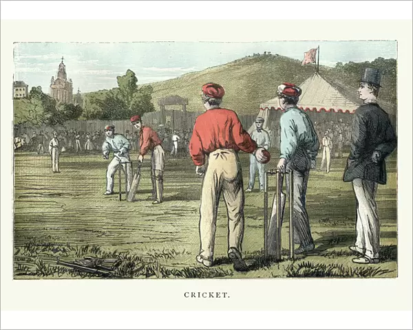 Victorian cricket match, 19th Century