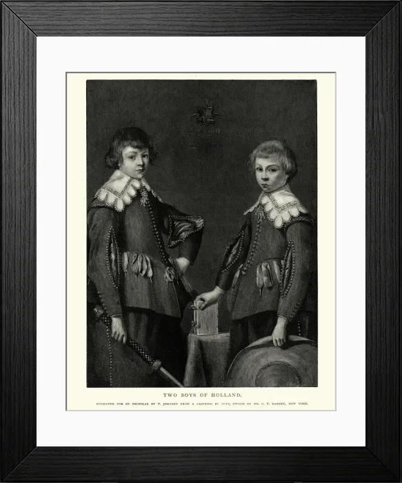 Framed Print : Two boys of Holland after the painting by Aelbert Cuyp
