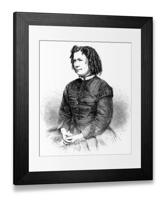 Framed Print : Portrait of senior woman, sitting, side view Framed Print : Portrait of senior woman, sitting, side view