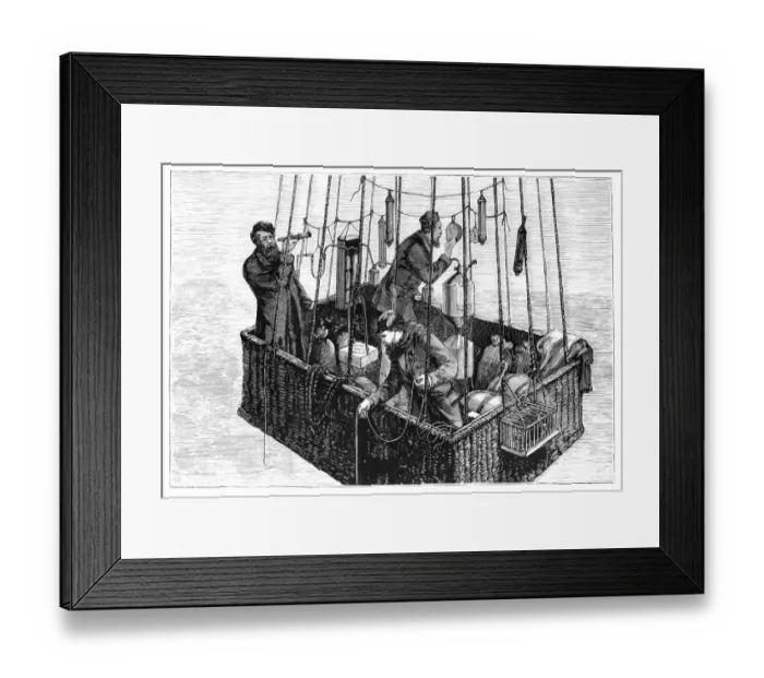 Framed Print : Hot air balloon Zenith with aviators Paris France 1875 Framed Print : Hot air balloon Zenith with aviators Paris France 1875