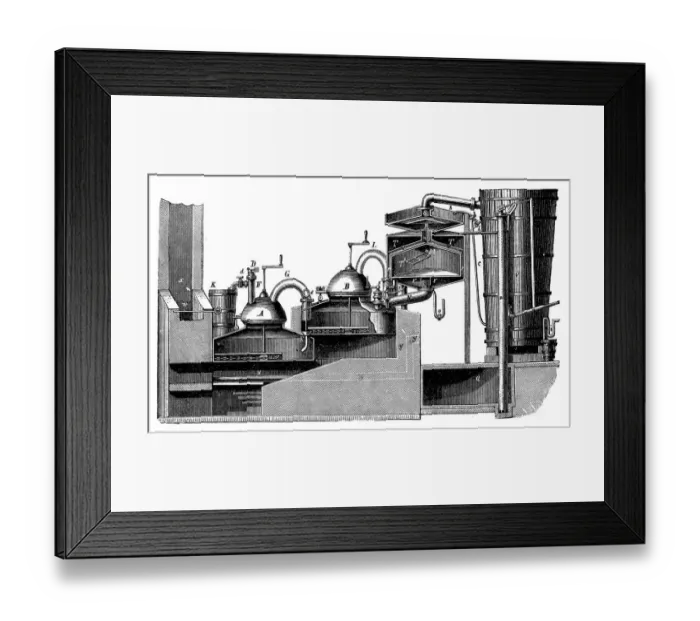 Framed Print : Distillation apparatus Framed Print : Distillation apparatus