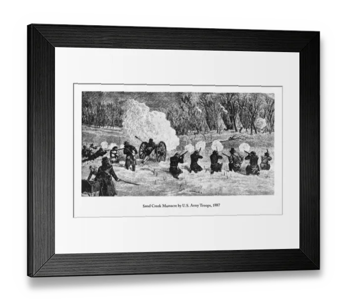 Framed Print : Sand Creek Massacre by U. S. Army Troops Engraving, 1887 Framed Print : Sand Creek Massacre by U. S. Army Troops Engraving, 1887
