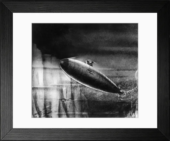 Framed Print : Drawing Of The USS Thresher Framed Print : Drawing Of The USS Thresher