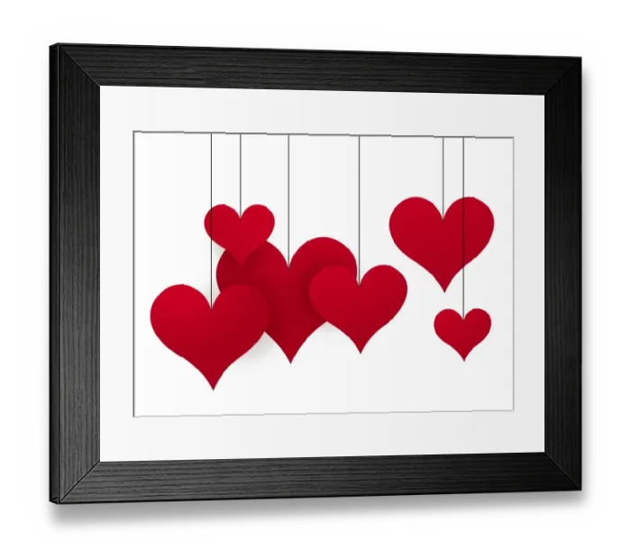 Framed Print : Abstract dangling hearts Framed Print : Abstract dangling hearts