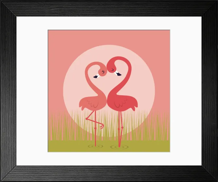 Framed Print : Flamingo love Framed Print : Flamingo love