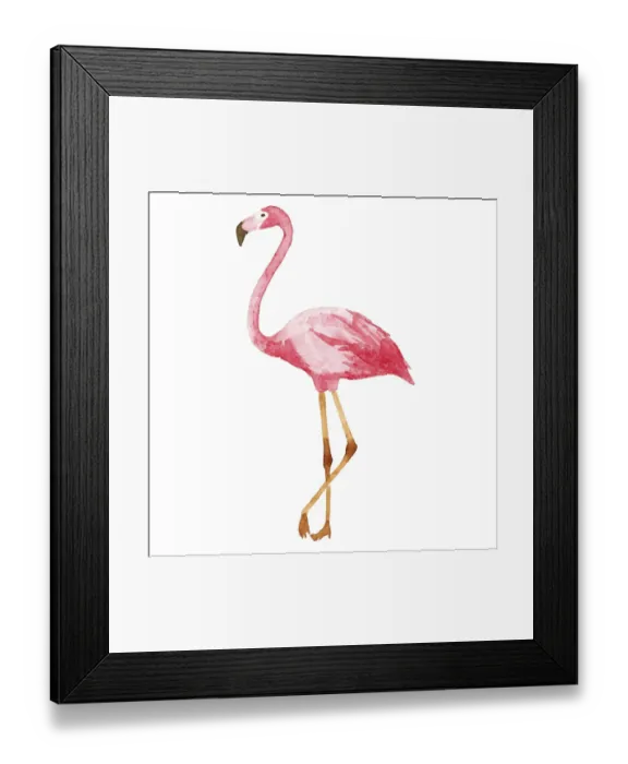 Framed Print : Watercolor Flamingo Framed Print : Watercolor Flamingo