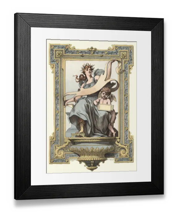 Framed Print : The Goddess Minerva and Cupid