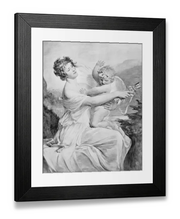 Framed Print : Antique photo of paintings: Captive Cupid Framed Print : Antique photo of paintings: Captive Cupid