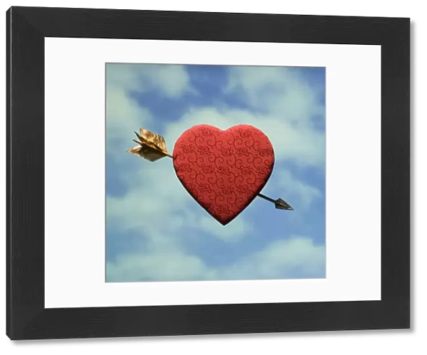 Arrow, blue sky, Clouds, Color Image, Cupid, Heart, Love, No people, Photography