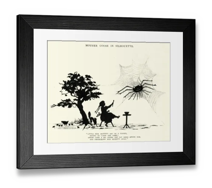 Framed Print : Little Miss Muffett sat on a tuffet, eating of curds and whay Framed Print : Little Miss Muffett sat on a tuffet, eating of curds and whay