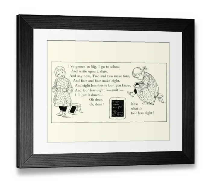 Framed Print : Victorian childrens poem - Little school girl Framed Print : Victorian childrens poem - Little school girl